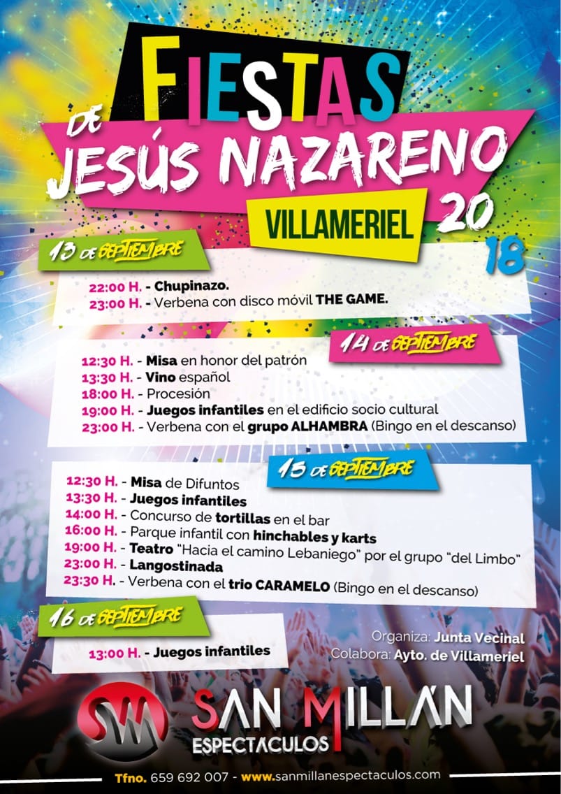 Fiestas patronales en honor a Jesús Nazareno 2018 Villameriel